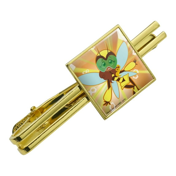 DC Super Hero Girls Bumblebee Square Tie Bar Clip Clasp Tack- Silver or Gold