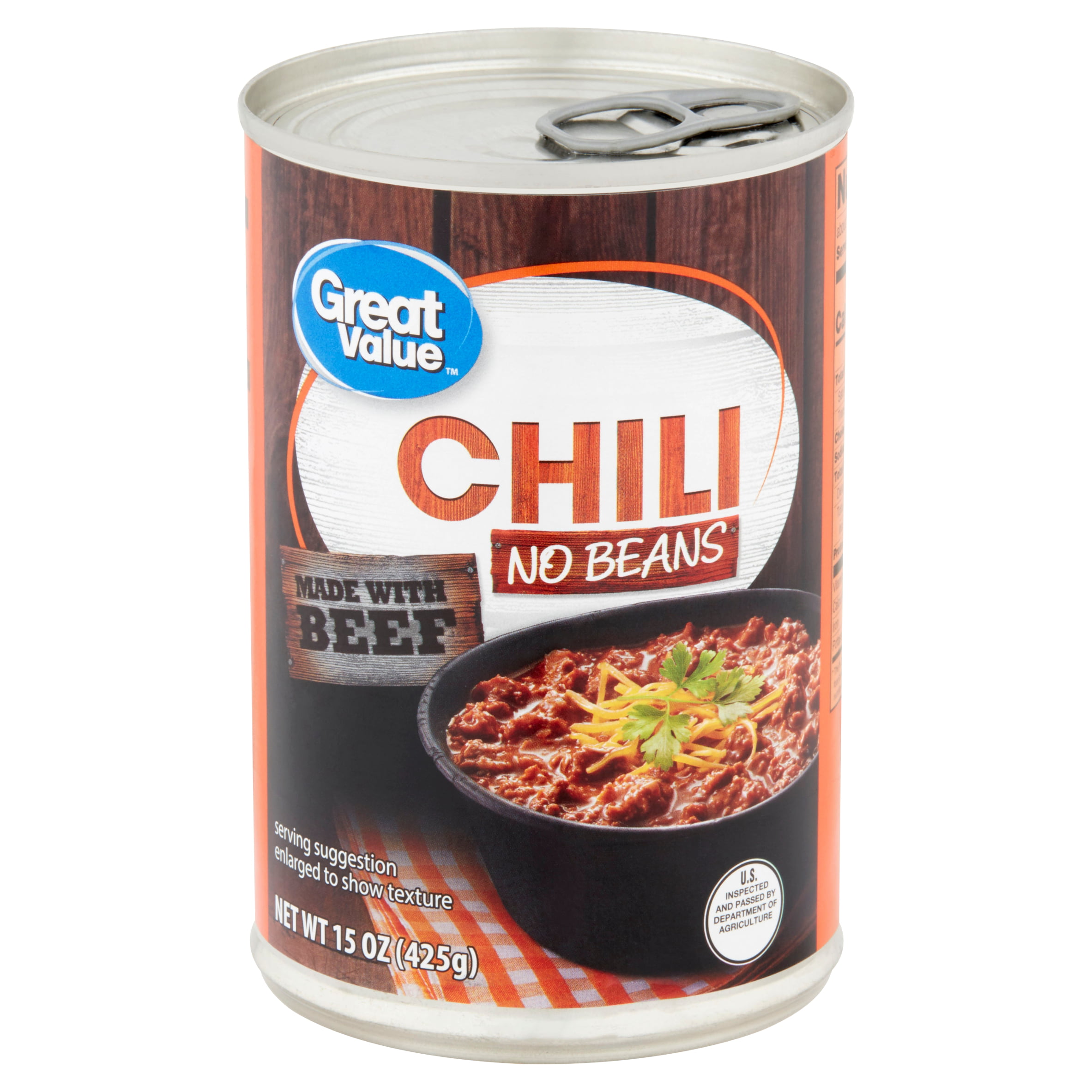 Great Value Chili No Beans, 15 oz - Walmart.com - Walmart.com
