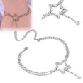 thumbnail image 2 of Sta R Double Layer Rhinestone Anklet Exquisite Novelty Shiny Beach Anklet For Women, 2 of 4