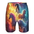 thumbnail image 3 of Logiee Dreamy Night Sky White Horse Print Mens Swim Trunks Quick Dry Board Shorts,Breathable Hawaii Beach Shorts Swimwear Bathing Suits-X-Large, 3 of 6