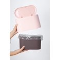 thumbnail image 2 of Mini cubo de basura para encimera para prensa, tapa de recipiente, cubo de basura, soporte de maquillaje, tocador, baño, cocina, oficina (luz rosa) JFHHH pequeña, 2 of 4