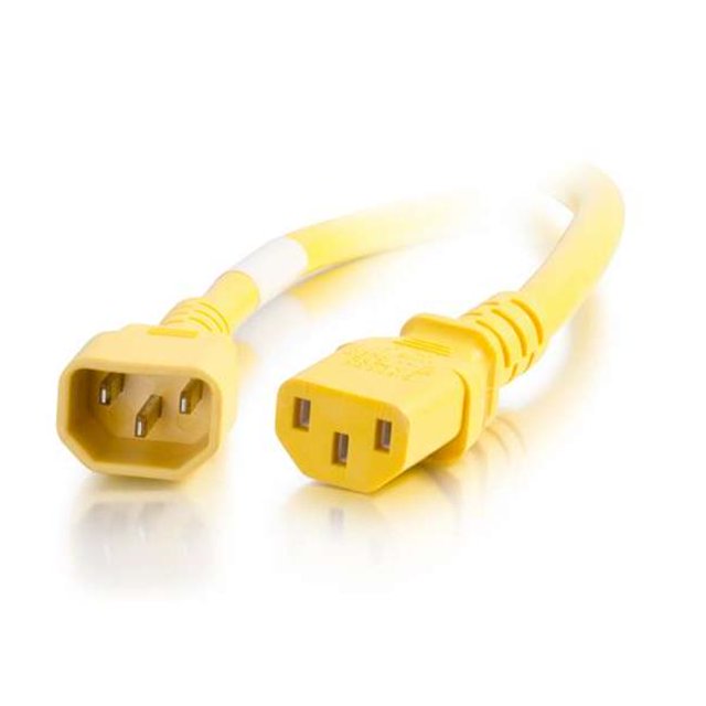 Câble d'Alimentation de 5 Pi 18AWG - IEC320C14 à IEC320C13 - Jaune
