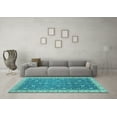 thumbnail image 3 of Ahgly Company Indoor Round Oriental Light Blue Traditional Area Rugs, 7' Round, 3 of 4