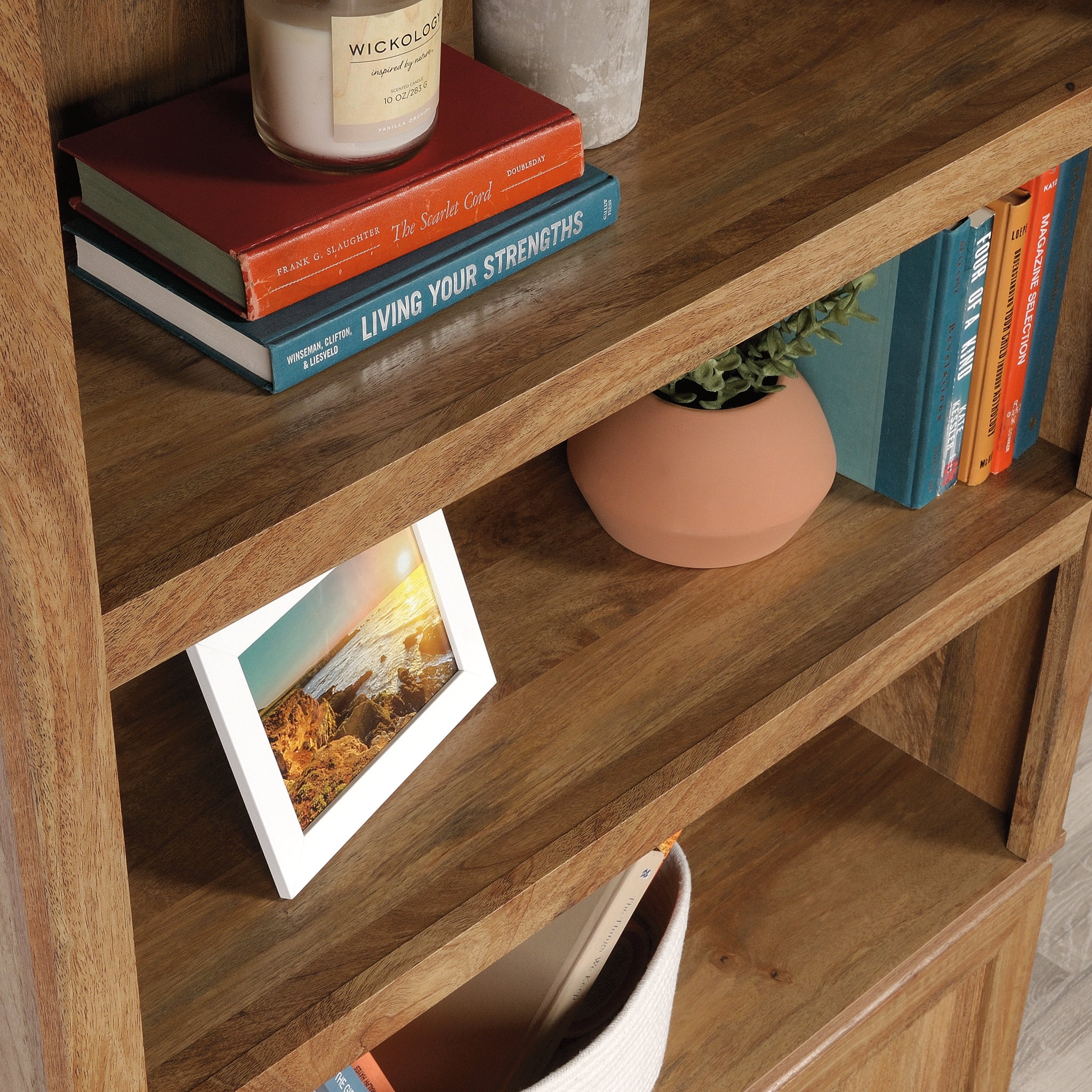 Sauder Select Engineered Wood Bookcase in Sindoori Mango/Natural