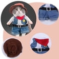 thumbnail image 3 of Disfraz de vaquero para perro con sombrero, ropa para perro, disfraz de vaquero con sombrero, disfraces de Halloween para gatos y perros pequeños., 3 of 5