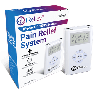 iReliev Wireless TENS + EMS Therapeutic Wearable System Wireless TENS Unit  + Muscle Stimulator Combination for Pain Relief, Arthritis, Muscle  Strength, Case & 4 Receiver Pods : Buy Online at Best Price