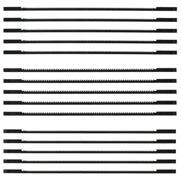 Fyeme 15 Pieces Scroll Saw Blades Pin End Saw Blade Assortment 18/21/24 Teeth Power Tools for DIY Woodworking Wood Plastic Foam Cutting