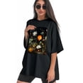 thumbnail image 3 of Plus Size Shirt for Women Black Tops for Women Short Sleeves Shirt for Women Flower Garden1 T Shirt Crewneck Shirt for Women 2XL, 3 of 5