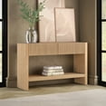 thumbnail image 2 of Manzanita 48" Wide Rectangular Solid Wood Fluted Console Table in Light Oak, 2 of 5