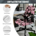thumbnail image 5 of FKELYI Pink Cherry Flower Butterfly Print Office Chair Covers Stretch Computer Chair Slipcovers for Swivel Armchair Anti-Dust Gaming Chair Slipcover for Home Office, Large, 5 of 6