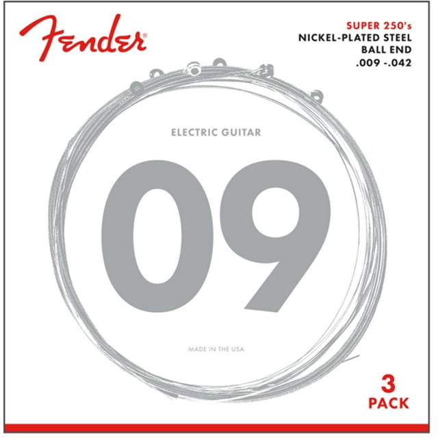 Cuerdas para guitarra eléctrica Fender Super 250 niqueladas