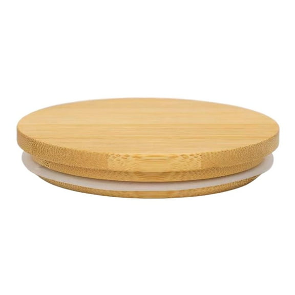 Round Wood Mason Jar Lid Storage Silicone Sealing * Wood Cover Reusable[/