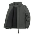 thumbnail image 4 of Men Puffer Jackets Thickened Warm Stand Collar Bubble Coat Long Sleeve Zip Up Parka Outdoor Windproof Down Outwear, 4 of 4