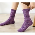 thumbnail image 4 of Holzlrgus Women's Cute Vintage Floral Patterned Cotton Crew Socks Teen Girls Korean Kawaii Fancy Dress Socks, 4 of 6