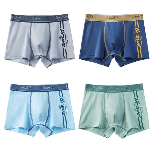 Ropa interior para niños, adolescentes, cuatro esquinas, fina, de algodón, para estudiantes de secundaria, de secundaria, pubertad, calzoncillos tipo bóxer, para la cabeza