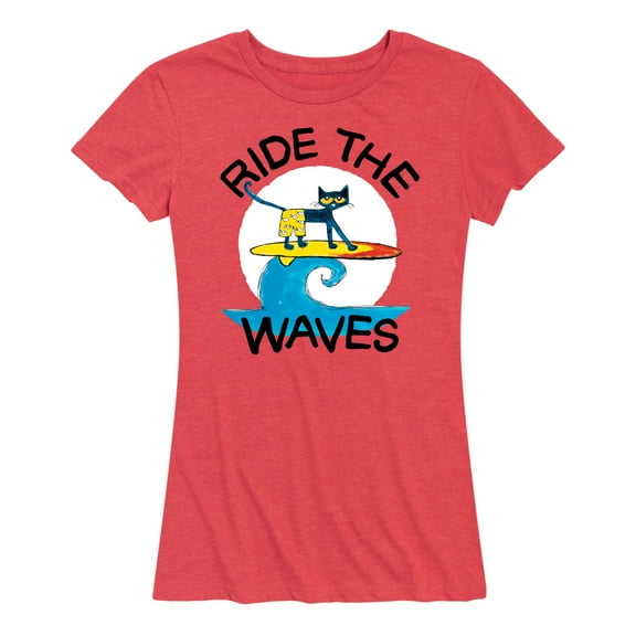 Pete The Cat - Ride The Waves - Women's Short Sleeve Graphic T-Shirt