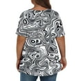 thumbnail image 2 of Otvok Fashion Women Plus Size T-Shirt Casual V-Neck Print Short Sleeve Top Blouse, 2 of 6