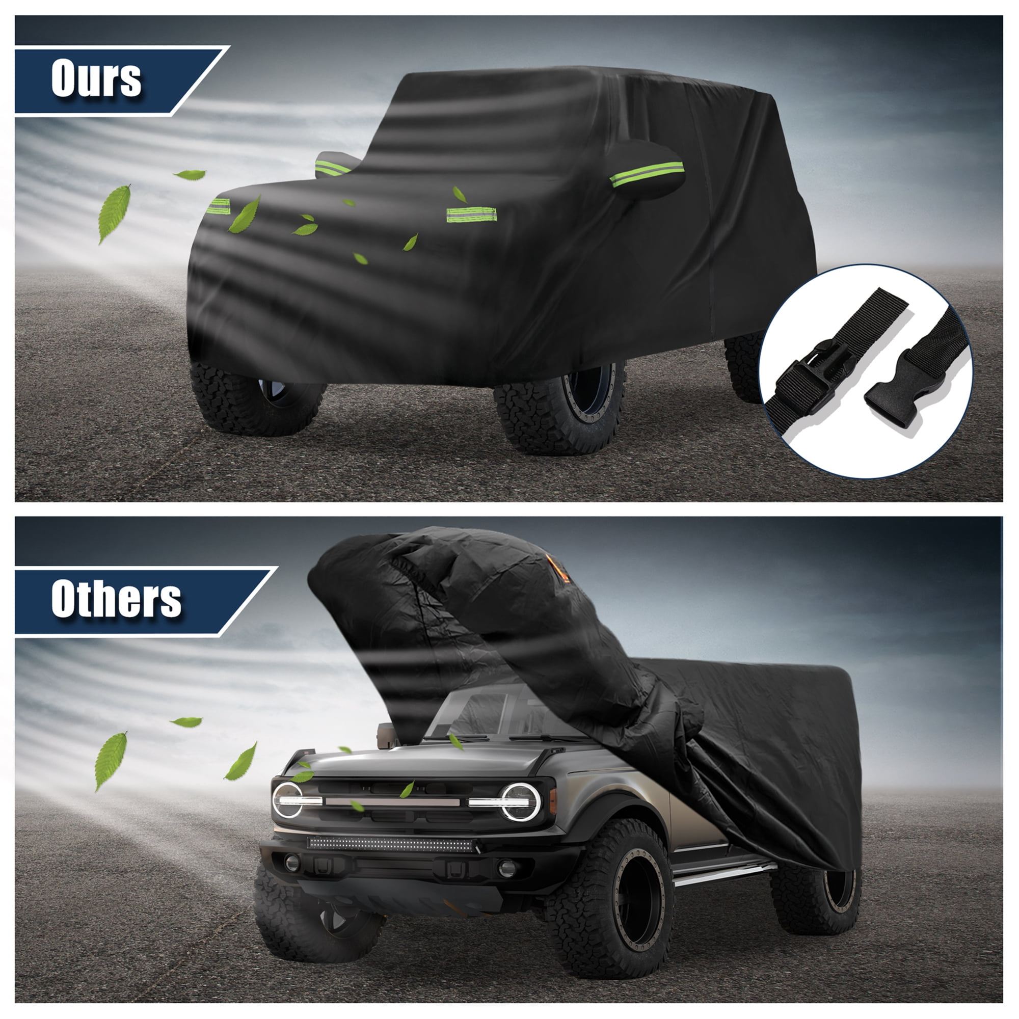 Unique Bargains Waterproof Car Cover 210D Oxford Cloth Black