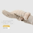 thumbnail image 5 of Guantes cálidos de moda para otoño e invierno para mujer, de terciopelo, acolchados, para deportes al aire libre, a prueba de viento, con pantalla táctil, 5 of 5