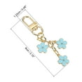 thumbnail image 2 of Flower Charm Keychain, Enameled Keychain Pendant with Snap Hook, Light Blue, 2 of 6