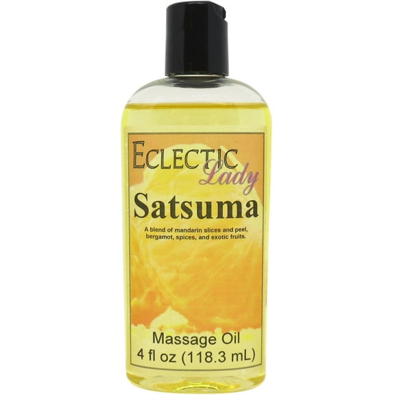 Satsuma Massage Oil by Eclectic Lady, 4 oz, Sweet Almond Oil and Jojoba Oil