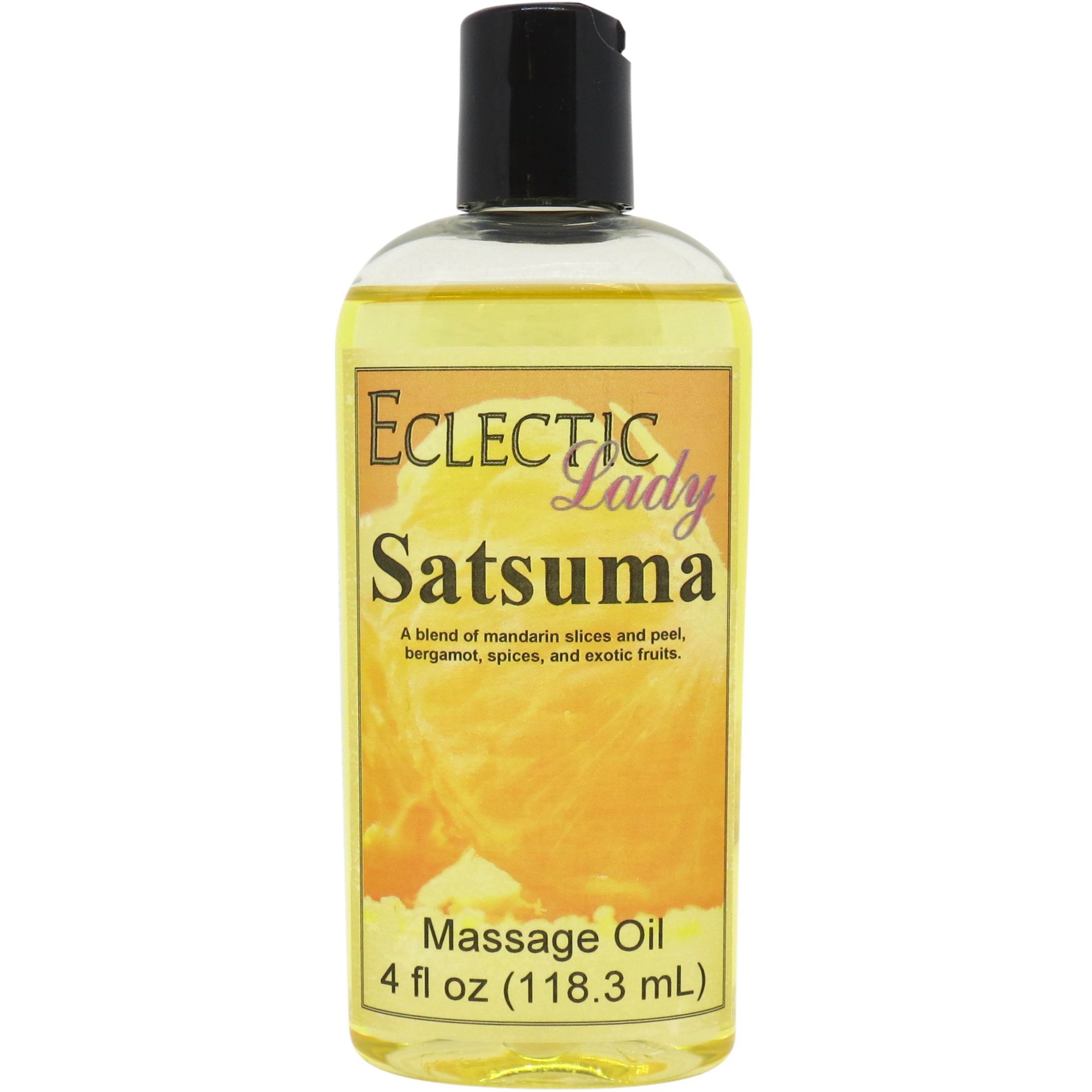 Satsuma Massage Oil by Eclectic Lady, 4 oz, Sweet Almond Oil and Jojoba Oil