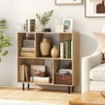 thumbnail image 4 of Gymax 2PCS 4 Cubby Open Bookcase 3-Tier Freestanding Bookshelf w/ Detachable Metal Legs Natural, 4 of 10