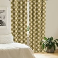 thumbnail image 3 of Ambesonne Plaid Window Curtains, Brown Diagonal Retro, Each 28" W x 63" L, Pale Brown Green Beige, 3 of 5