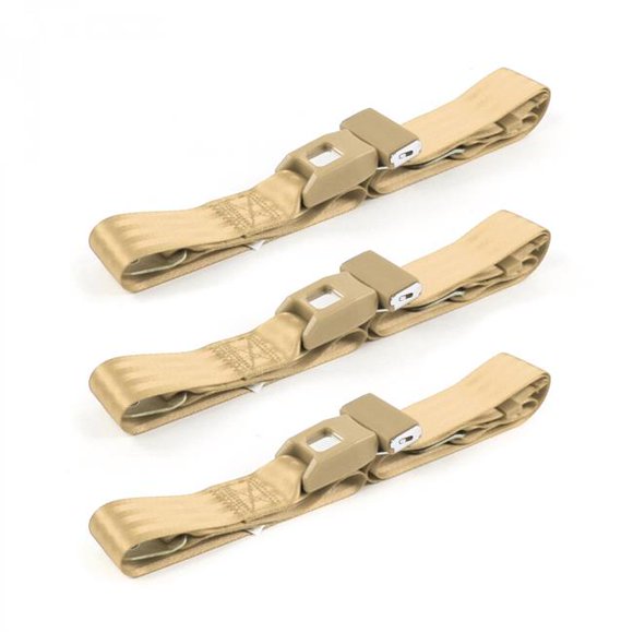 Ford Van 1975-1991 Standard 2 Point Tan Lap Bench Seat Belt Kit - 3 Belts