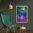 thumbnail image 2 of Celestial Wall Art with Frame, Creative Cosmos Atmosphere Colorful Abstract Clouds and Full Moon Dreamy Sky, Printed Fabric Poster for Bathroom Living Room, 23" x 35", Multicolor, by Ambesonne, 2 of 2