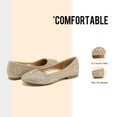 thumbnail image 3 of Dream Pairs Kids Girls Fashion Dance Shoes Slip-On Shoes Children Party Dress Flat Shoes Nina-100 Gold/Glitter Size 2, 3 of 5