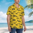 thumbnail image 3 of Honeii Vintage Excavator Print Men’s Hawaiian Shirt,Classic Button-Down Short Sleeve Shirt, for Beach, Vacation, and Outdoor Activities,Small, 3 of 7