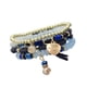 thumbnail image 3 of Juego de 4 pulseras Yuyangstore con abalorios elásticos y de borlas a la moda bohemia, azul, 3 of 7
