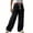 Black, variant on Women's Cargo Jeans Drawstring Elastic Waist Wide Leg Denim Pants Loose Fit Trousers with Side Pockets Sky Blue Size S