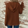 thumbnail image 5 of AXXD Hoodies for Women,Solid Color Knitted Pullover Button Top Hoodie, 5 of 7