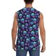 thumbnail image 4 of Balery Skull daisy Gradient Camisetas sin mangas para hombre, absorbe la humedad y protege contra el mal olor.-Large, 4 of 7