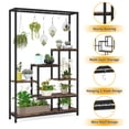 thumbnail image 7 of Resenkos Plant Stand,Flower Pot Holder Shelf Planter Display Shelving Unit,70.9" Plant Stand, Large Flower Bonsai Shelf with 6 S Hanging Hooks,Rustic Brown, 7 of 7