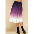 thumbnail image 4 of Made by Johnny Women's High Elastic Waist Pleated Mid A-Line Swing Skirt L PURPLE_OMBRE, 4 of 6