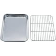 thumbnail image 1 of wqlpp-TeamFar Toaster Oven Tray and Rack Set, 9.3’’ x 7’’ x 1’’, Stainless Steel Toaster Oven Pan Broiler Pan, Non Toxic & Healthy, Easy Clean & Dishwasher Safe, 1 of 4