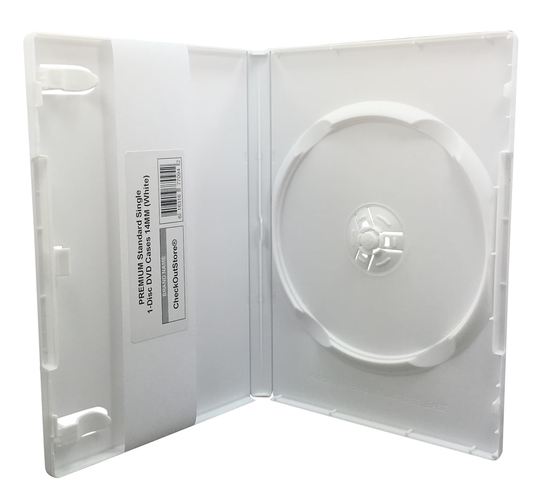 (6) CheckOutStore Premium Standard Single 1-Disc DVD Cases 14mm (White