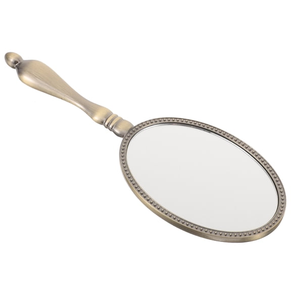 GOOHOCHY Vintage Mirror Handheld Vanity Mirror Polished Mirror Travel 19.6x7.1cm