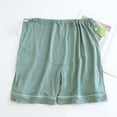 thumbnail image 2 of Rggeeun Womens Shorts Solid Color Elastic Waist Knit Soft Lightweight Loose Fit Pleated With Adjustable Tie For Summer Everyday Wear Lovely Bottoms,Green,Xl, 2 of 4