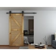 thumbnail image 3 of 6.6 Ft. Hook Strap Black Rolling Barn Door Hardware Kit with 5 in. Wheel, 3 of 4