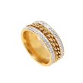 thumbnail image 4 of Stainless Steel Spinner Chain Ring Cubic Zirconia  18K Gold Plated Jewelry Statement Pinky Rings, 4 of 4