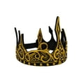 thumbnail image 2 of Adult Gold Foam Medieval King Crown Queen Adjustable Halloween Costume Accessory, 2 of 5