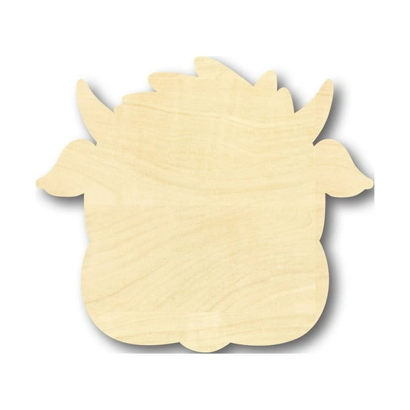 Unfinished Wood Cute Cow Head Shape - Craft - up to 46" DIY 16" / 1/4"