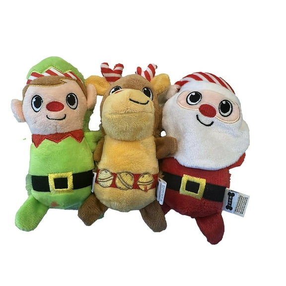 Woof Santa, Reindeer & Elf Dog Toys 3-piece Christmas Gift Set