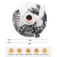 thumbnail image 6 of 13 Inch Round Placemats Set of 6, Grey Black Leaves Non Slip Heat Insulation PP Table Mats, Summer Botanical Watercolor Leaf Washable Place Mats for Kitchen Dining Party Table Decor, 6 of 7