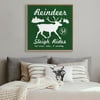 My Texas House - Reindeer Rides Framed Canvas Wall Art - 16x16