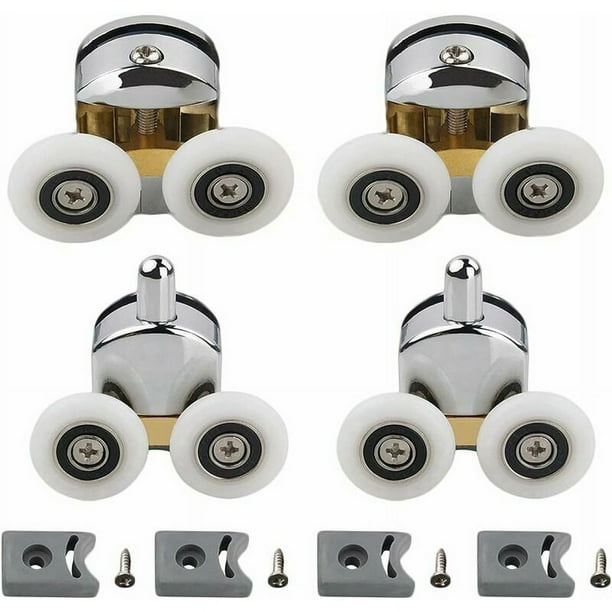 Rodillos para puertas de ducha, Rodillos de repuesto para puertas corredizas de ducha para el hogar de 25 mm de diámetro, Se adapta a vidrio de 4-6 mm, Baño, Piezas de repuesto, zhuoxua